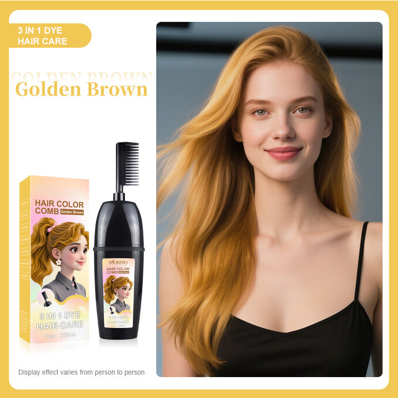 đ§´3-in-1 herbal hair coloring comb | Easy hair coloring at home with built-in brush