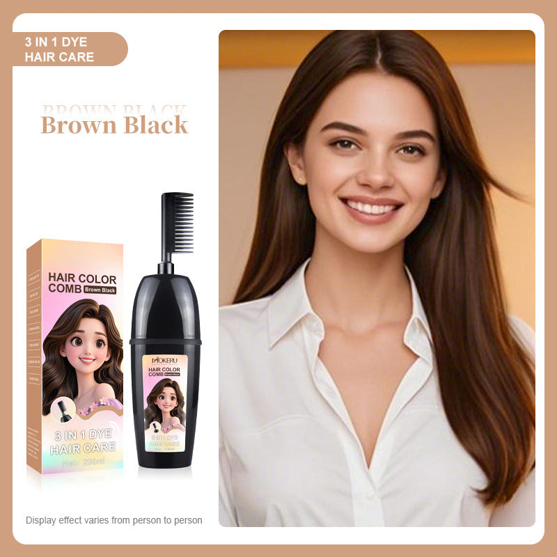 đ§´3-in-1 herbal hair coloring comb | Easy hair coloring at home with built-in brush