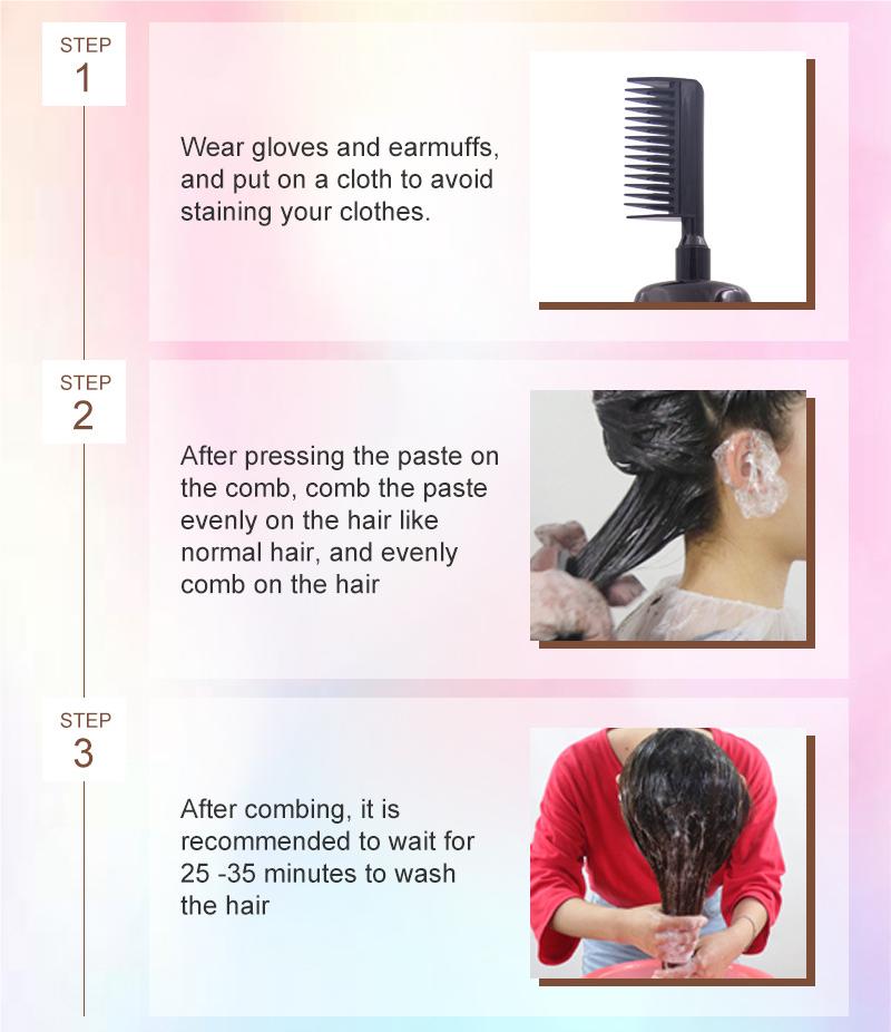 đ§´3-in-1 herbal hair coloring comb | Easy hair coloring at home with built-in brush
