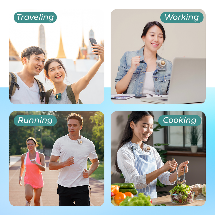 Silent 360° Mini Fan with USB-C & Flexible Clip