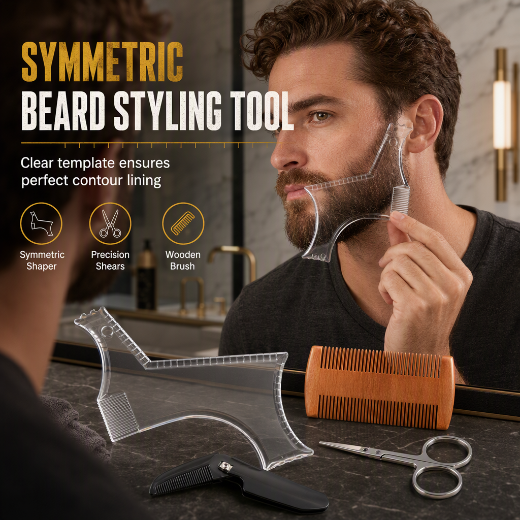 SYMMETRICAL BEARD STYLING KIT - ⏳Time-Limited Special⏰Easy-to-Use Beard Shaping Template🧔🪒