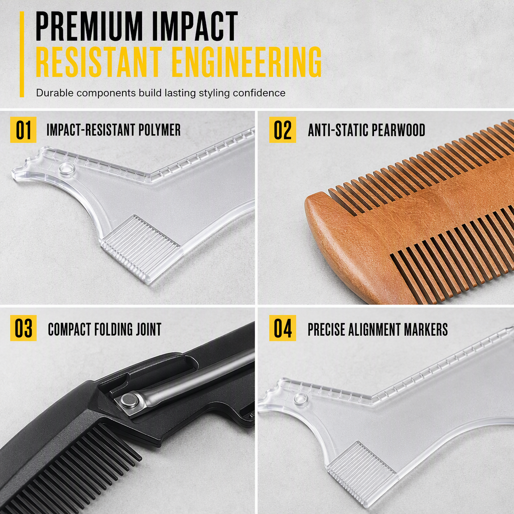 SYMMETRICAL BEARD STYLING KIT - ⏳Time-Limited Special⏰Easy-to-Use Beard Shaping Template🧔🪒