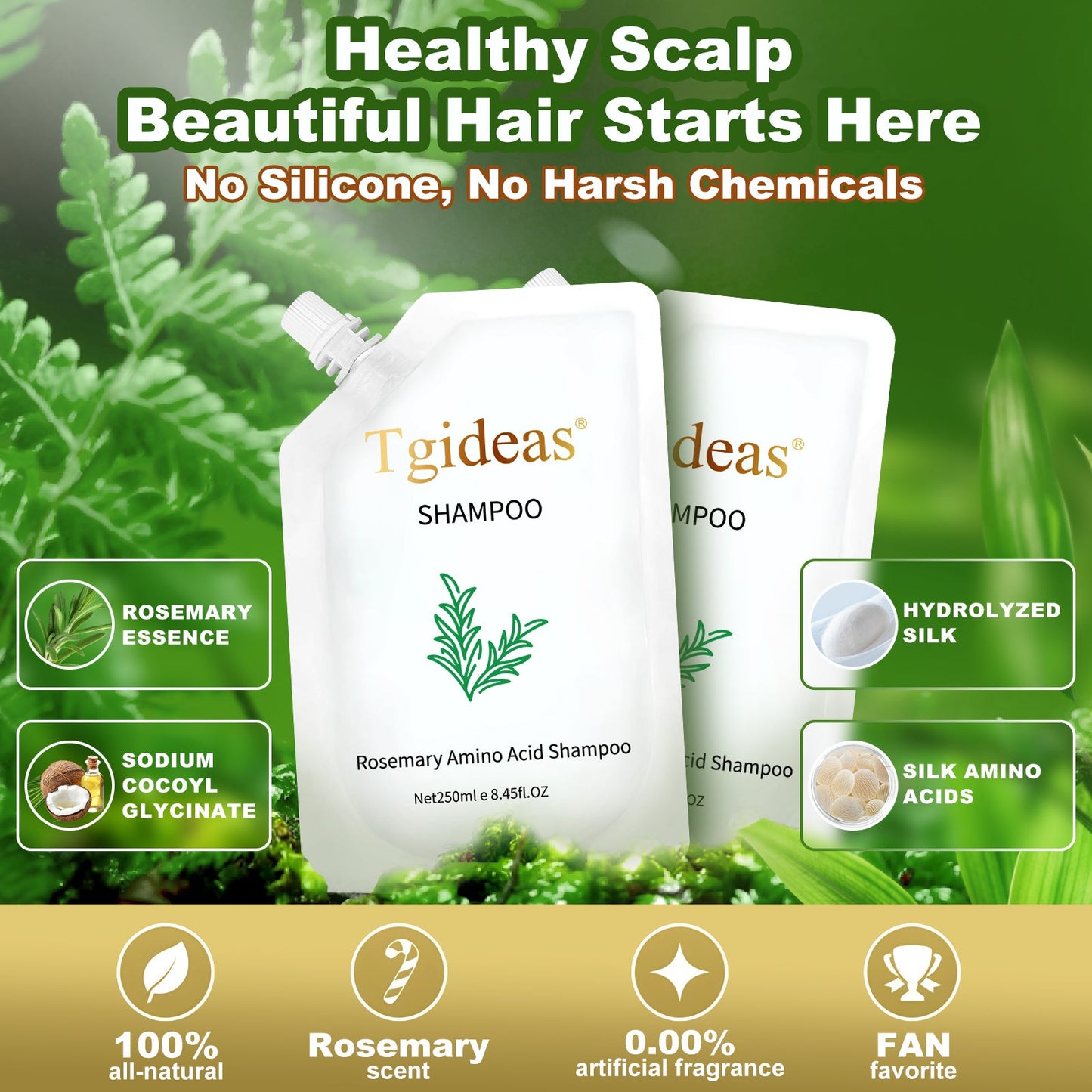 Tgideas® Rosemary & Zinc PCA Strengthening Shampoo