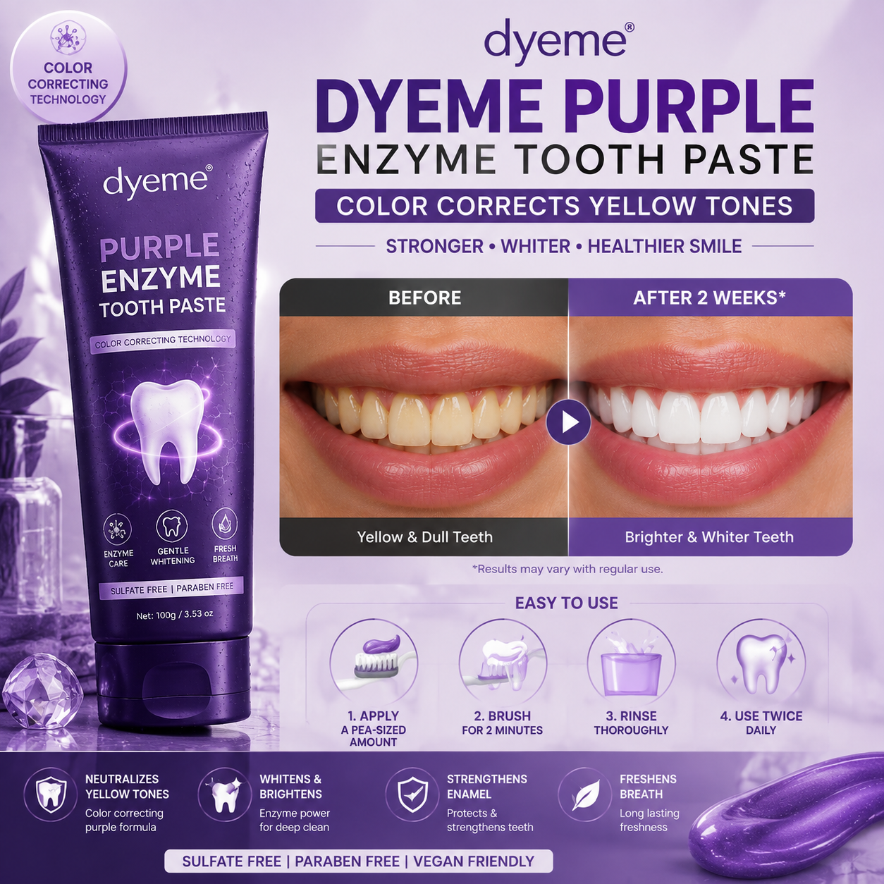 Produck® Purple Color Correcting Toothpaste