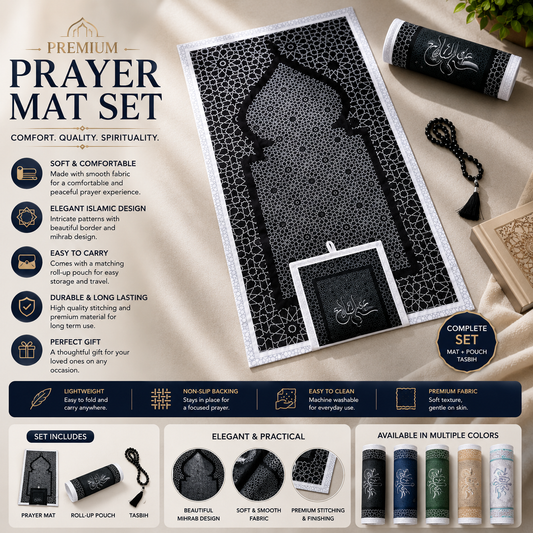 Premium Roll-Up Prayer Mat Set