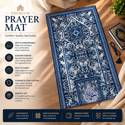 Premium Roll-Up Prayer Mat Set