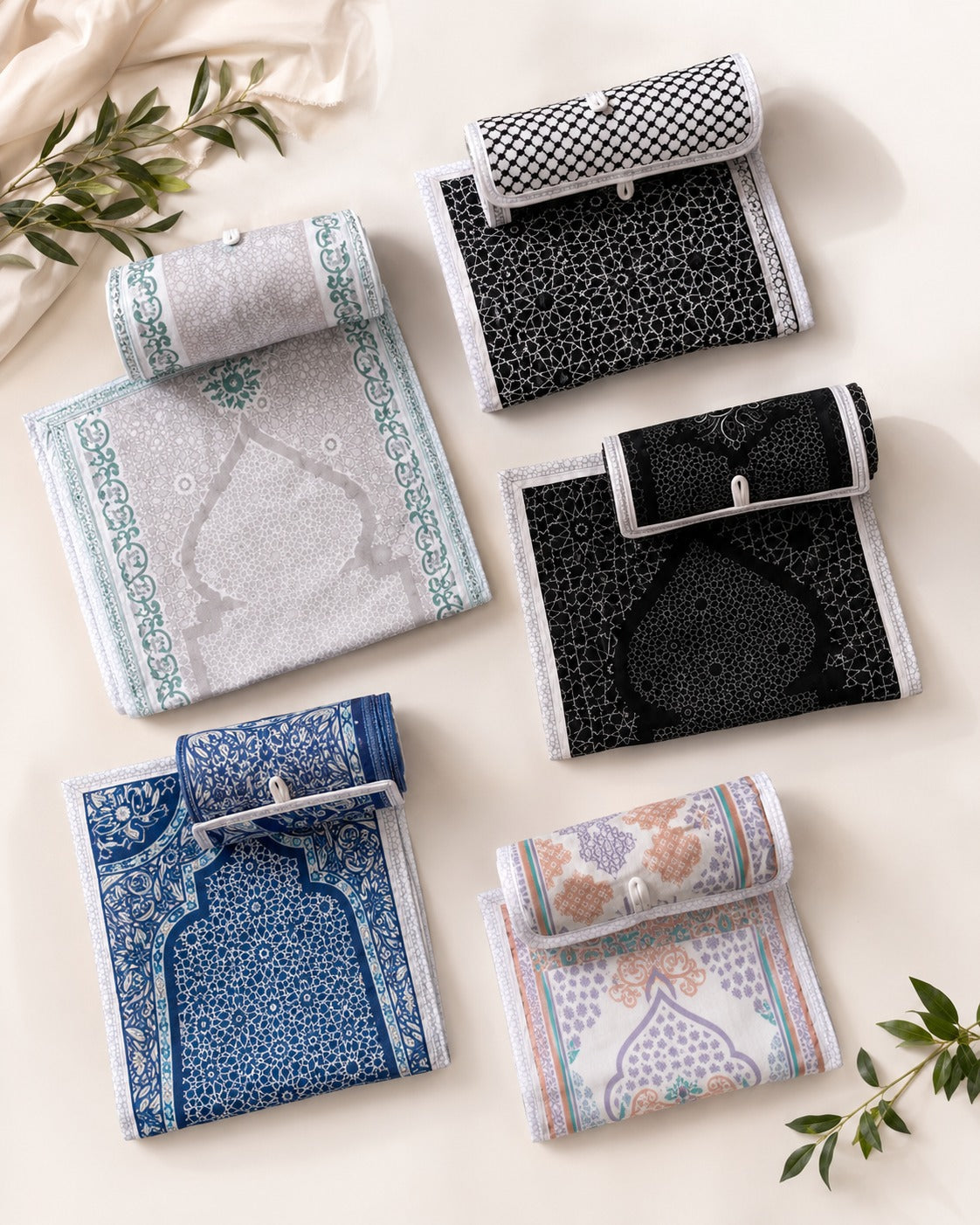 Premium Roll-Up Prayer Mat Set